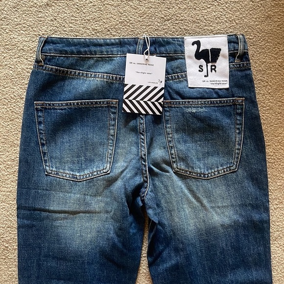 NWT Free People x Sandrine Rose The Virgin Label Straight Fit Distressed Jeans - Picture 9 of 9